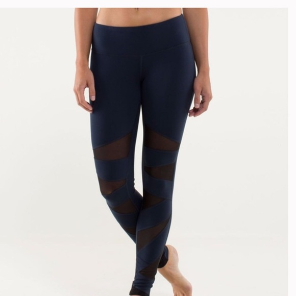 Lululemon Tech Mesh Tight ~ Inkwell (Navy)/Black Size 2 - Picture 1 of 6